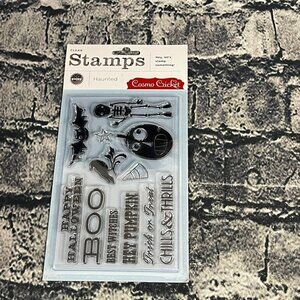 Cosmo Cricket HAUNTED Stamp Set Skeleton Boo Bat Halloween